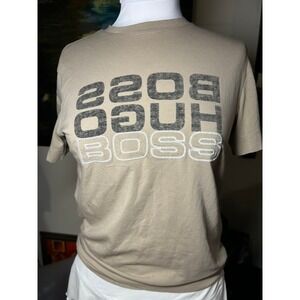 HUGO BOSS Tan Crew Neck Slim Fit T Shirt Size S